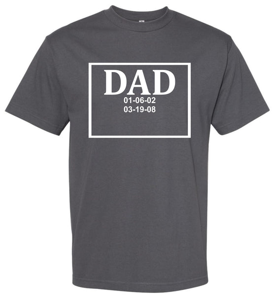 Alstyle Premium Tee - Dad Shirt With Birthdays (Personalize In Cart) - Adoroze Designs